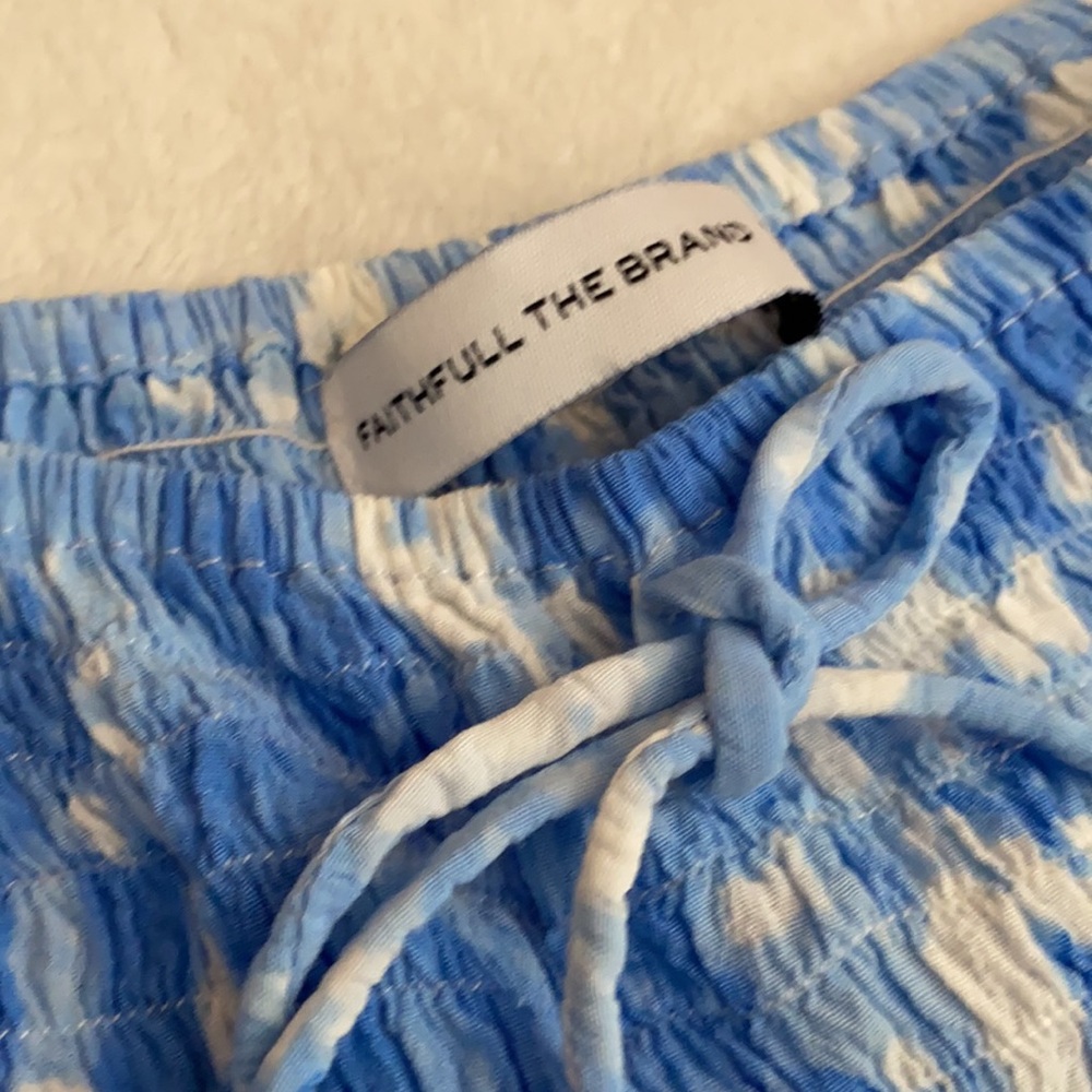 Faithfull The Brand | Magnolia Smocked Mini Dress Blue Roos Tie Dye (M/6) - Picture 8 of 16